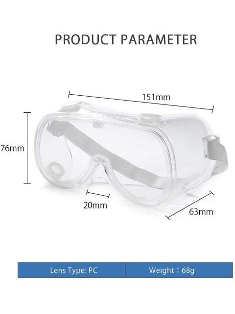 GOGGLES DE PROTECCION GKSA01B KSA 4 VALVULAS DE RESPIRACION GRADO MEDICO ELASTICO DE SUJECION Y FIJACION DE SELLADO PARA OJOS ANTI EMPANANTE - Imagen 2