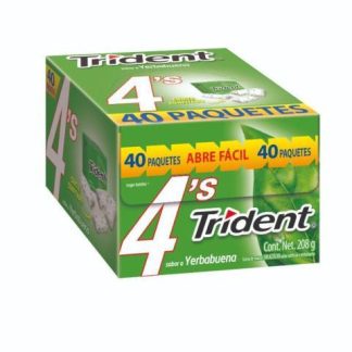GOMA DE MASCAR TRIDENT CON MICROCAPSULAS SABOR YERBABUENA PAQUETE CON 40 PIEZAS DE 4 PASTILLAS