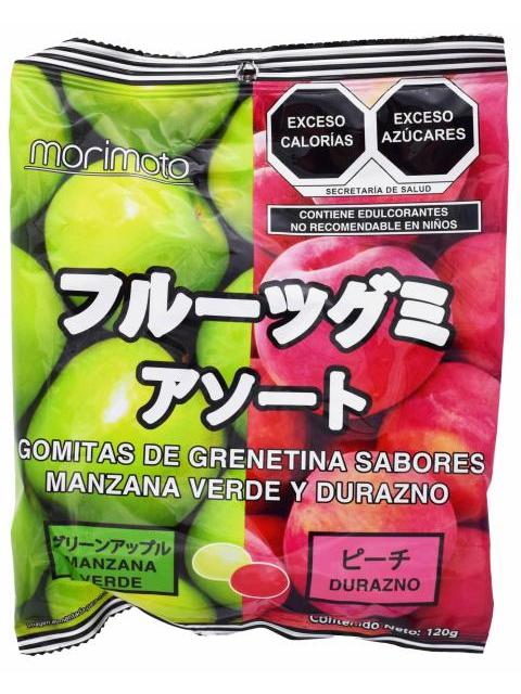 GOMITAS MANZANA VERDE DURAZNO 120 G MORIMOTO