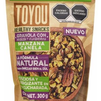 GRANOLA CON NUECES ALMENDRAS Y MANZANA CANELA 300 G TOYOU