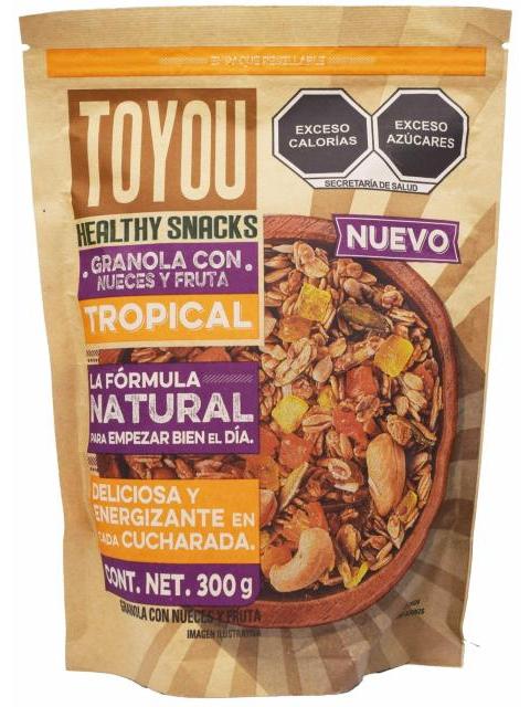 GRANOLA CON NUECES Y FRUTA TROPICAL 300 G TOYOU