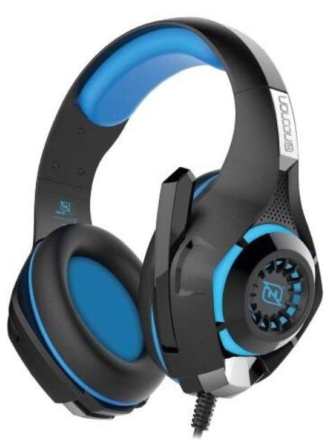 HEADSET GAMING OVEREAR NBHG VIPER LED ALAMBRICO DIADEMA FLEXIBLE MICROFONO 3.5MM USB PC CONSOLAS CELULAR INC ADAPTADOR MEGABASS AZUL
