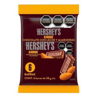 HERSHEYS CHOCOLATE BARRA ALMENDRA 6 PZ DE 27 GR