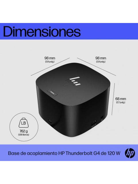 HP DOCKING STATION THUNDERBOLT DOCK 120W G4 THUNDERBOLT 4 4X USB 3.0 1X HDMI 2X DISPLAYPORT 1X RJ-45 NEGRO - Imagen 8