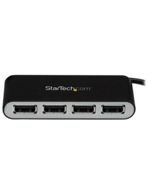 STARTECH HUB CONCENTRADOR USB A 2.0 DE 4 PUERTOS CON CABLE INTEGRADO 480 MBIT-S NEGRO-PLATA - Imagen 3