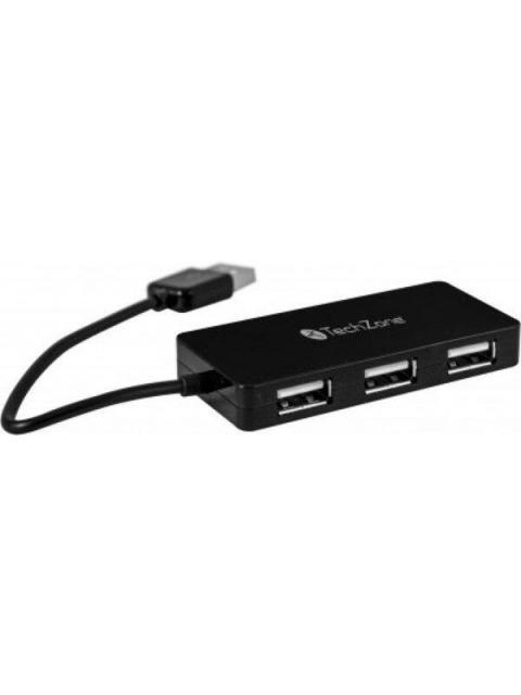 TECHZONE HUB USB A 2.0 - 4X USB A 2.0 HEMBRA NEGRO - Imagen 2