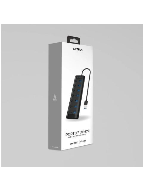 HUB USB 3.0 PORT X7 DH470 ACTECK ADVANCED SERIES HUB 7 EN 1 - Imagen 3