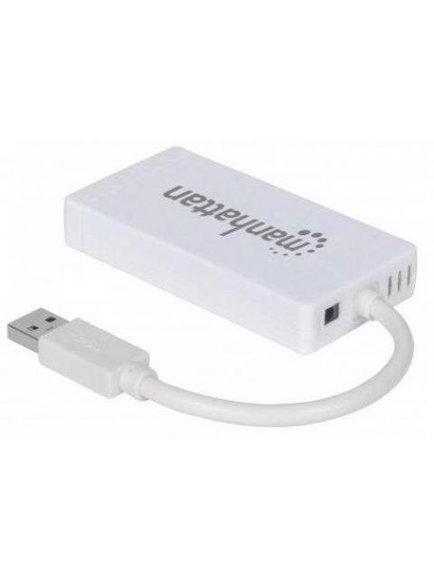MANHATTAN HUB USB A 3.0 DE 3 PUERTOS 1X RJ-45 5000 MBIT-S BLANCO - Imagen 3