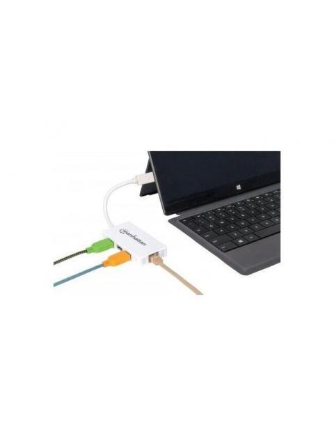 MANHATTAN HUB USB A 3.0 DE 3 PUERTOS 1X RJ-45 5000 MBIT-S BLANCO - Imagen 8