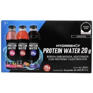 HYDRASHOT PROTEIN WATER 20 G VARIOS SABORES 600 ML HYDRASHOT C 18
