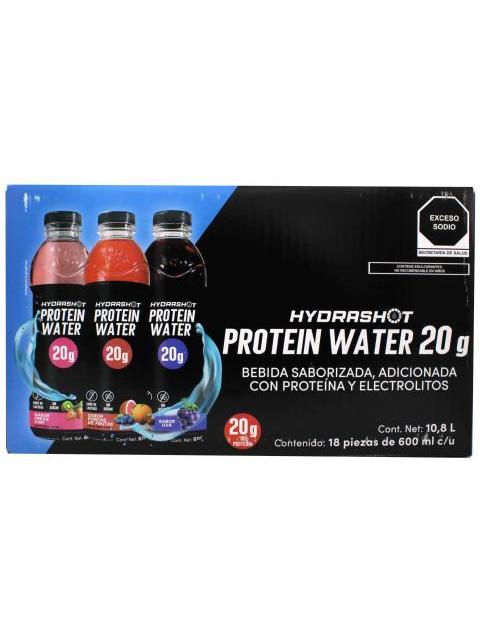 HYDRASHOT PROTEIN WATER 20 G VARIOS SABORES 600 ML HYDRASHOT C 18