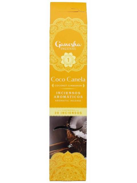 INCIENSO AROMATICO COCO CANELA 20 PZAS GANESHA