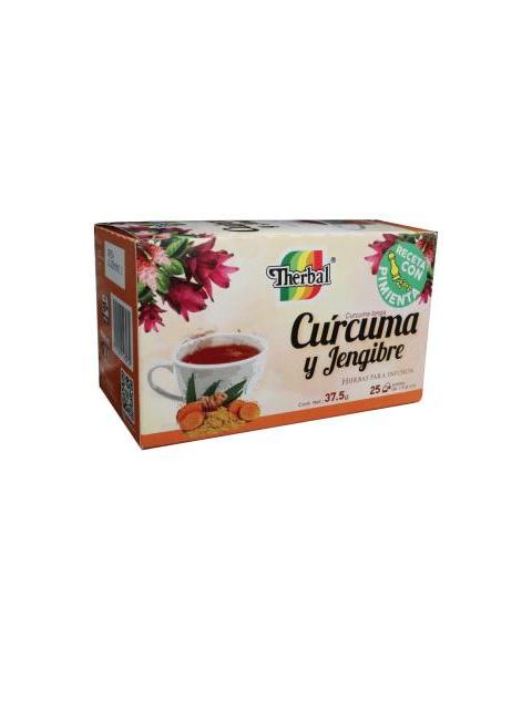 INFUSION CURCUMA Y JENGIBRE C 25 SOB. DE 1.5GR THERBAL