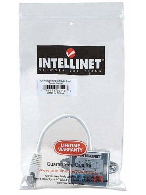 INTELLINET ADAPTADOR RJ-45 MACHO - 2X RJ-45 HEMBRA PLATA - Imagen 2
