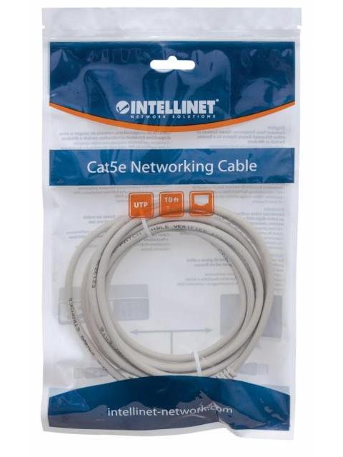 INTELLINET CABLE PATCH CAT5E UTP 100% COBRE RJ-45 MACHO - RJ-45 MACHO 3 METROS GRIS - Imagen 4
