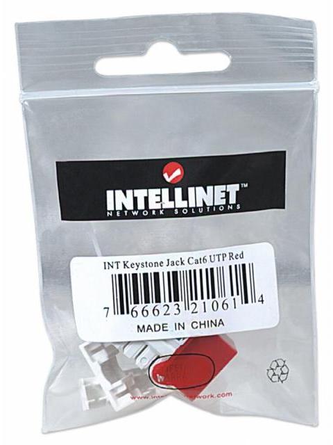 INTELLINET JACK 210614 CATEGORIA 6 RJ-45 ROJO - Imagen 2