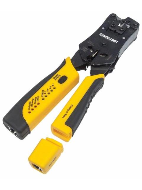INTELLINET PINZA CRIMPEADORA 780124 RJ-11-RJ-12-RJ-22-RJ-45 NEGRO-AMARILLO - Imagen 4