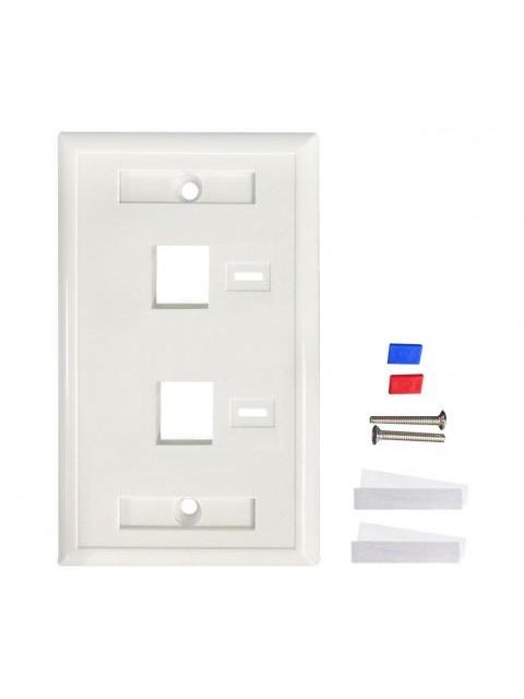 INTELLINET TAPA DE PARED 2 PUERTOS BLANCO