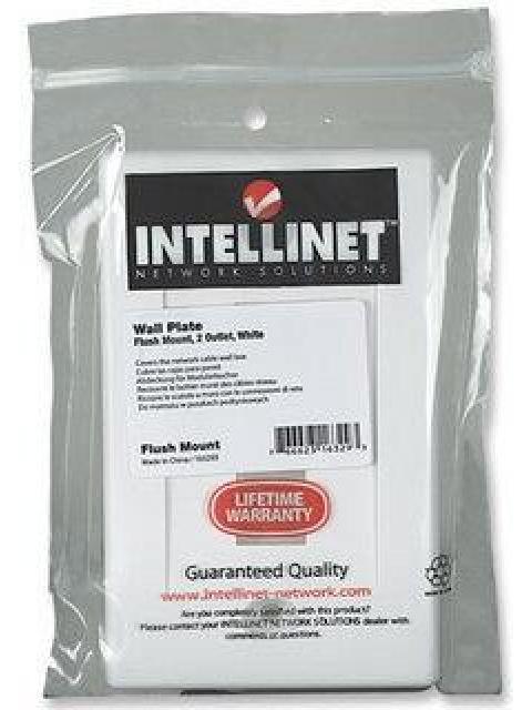 INTELLINET TAPA PARA CAJA (FACEPLATE) 163293 MONTAJE AL RAS 2 SALIDAS BLANCO - Imagen 3