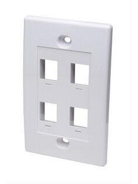 INTELLINET TAPA PARA CAJA (FACEPLATE) 163316 MONTAJE AL RAS 4 SALIDAS BLANCO - Imagen 4