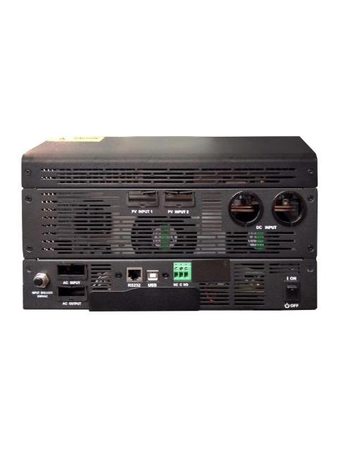 INVERSOR CARGADOR SOLAR HIBRIDO DATASHIELD IN5000 220VCA 50 HZ-60 HZ RED O GENERADOR NEGRO CON VERDE - Imagen 3