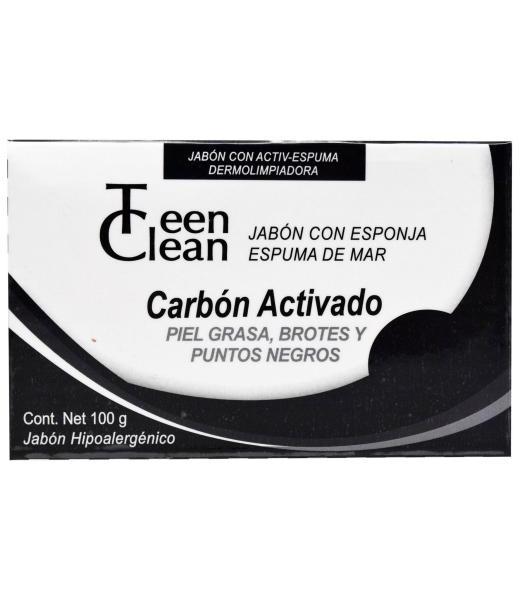 JABON ESPONJA DE CARBON ACTIVADO 100 G TEEN CLEAN