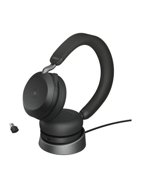 JABRA AUDIFONOS CON MICROFONO EVOLVE2 75 MS BLUETOOTH INALAMBRICO USB-C NEGRO - CON SOPORTE DE CARGA - Imagen 4