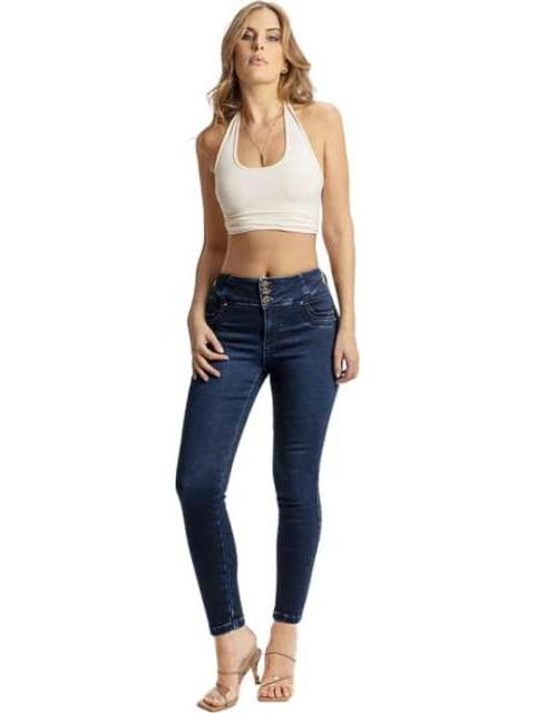 JEANS CINTURA ALTA AZUL INDIGO FERGINO
