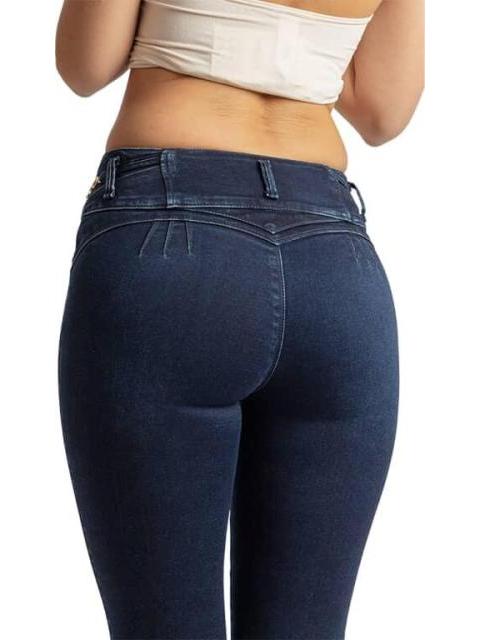 JEANS CINTURA ALTA AZUL INDIGO FERGINO - Imagen 5