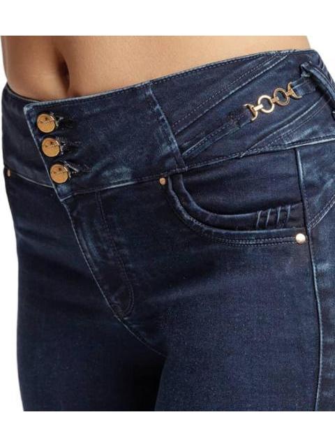JEANS CINTURA ALTA AZUL INDIGO FERGINO - Imagen 6