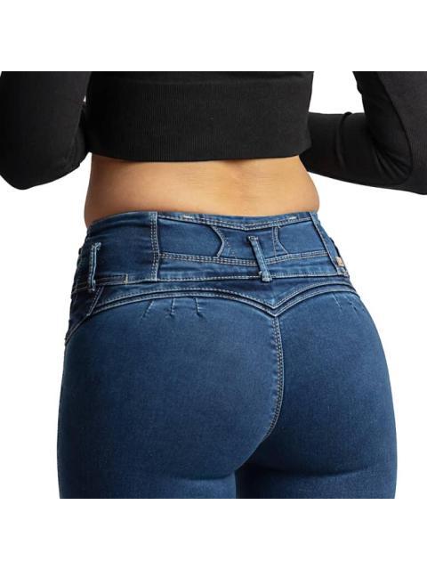 JEANS CINTURA ALTA GRIS FERGINO - Imagen 4