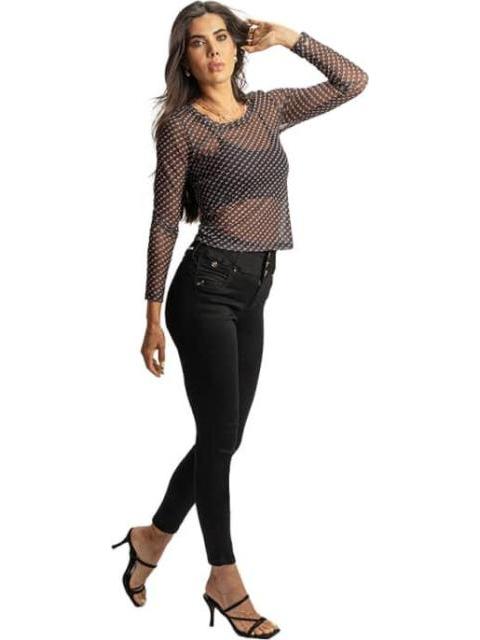 JEANS CINTURA ALTA NEGRO FERGINO