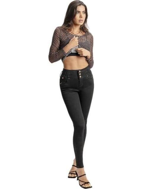 JEANS CINTURA ALTA NEGRO FERGINO - Imagen 4