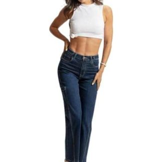 JEANS CINTURA REGULAR AZUL INDIGO FERGINO
