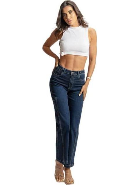 JEANS CINTURA REGULAR AZUL INDIGO FERGINO