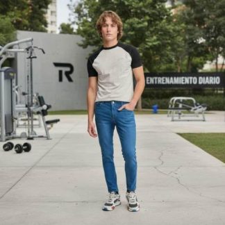 JEANS SKINNY FIT GRIS HPC POLO