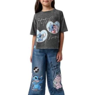 JEANS STITCH ANGEL GRIS DISNEY