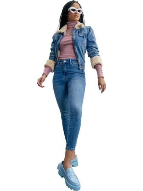JEANS SUPERSKINNY CINTURA ALTA GRIS ATMOSPHERE DNM - Imagen 4