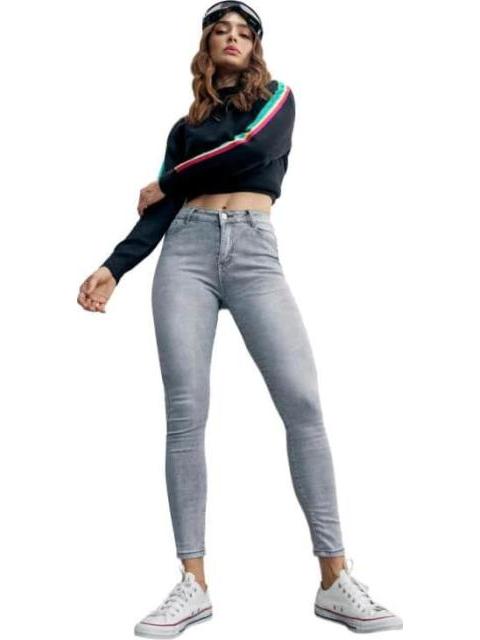 JEANS SUPERSKINNY CINTURA ALTA GRIS ATMOSPHERE DNM - Imagen 5