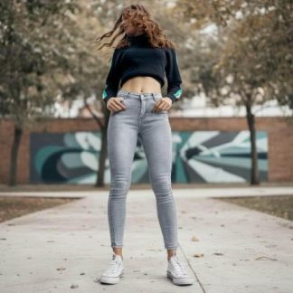 JEANS SUPERSKINNY CINTURA ALTA GRIS ATMOSPHERE DNM