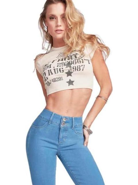JEANS PUSH UP CINTURA REGULAR GRIS SJ BY SEVEN JEANS - Imagen 5