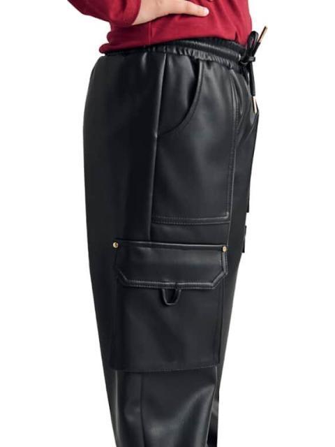 JOGGER PU JOGGER DE PU CON BOLSAS CARGO NEGRO HOLLY LAND KIDS - Imagen 3