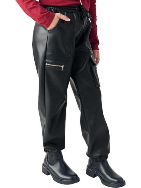 JOGGER PU JOGGER DE PU CON BOLSAS CARGO NEGRO HOLLY LAND KIDS - Imagen 4