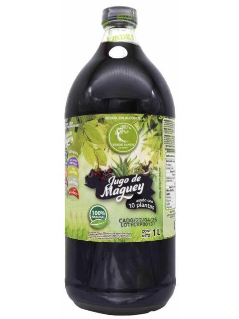 JUGO DE MAGUEY ASADO CON 10 PLANTAS 1 L VERDE SANTO