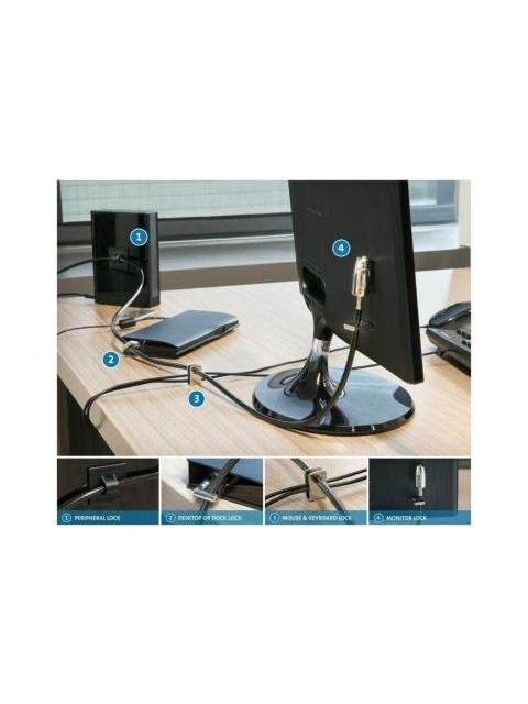 KENSINGTON CANDADO DE LLAVE PARA PC K64424WW 2.4 METROS NEGRO-PLATA - Imagen 4