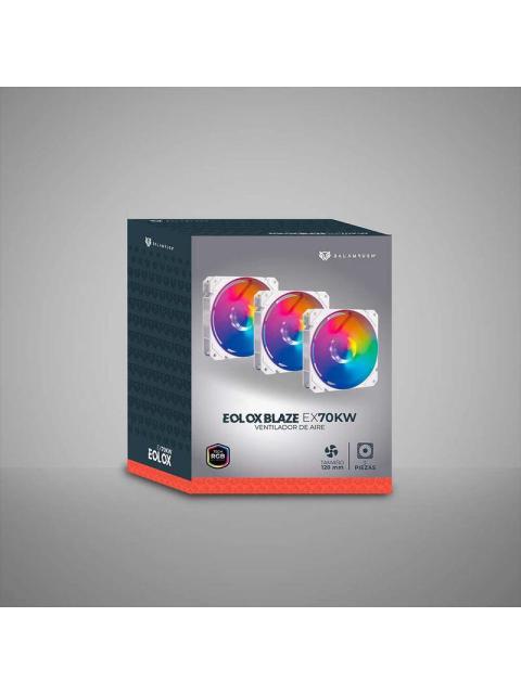 KIT 3 VENTILADORES DE 120MM ARGB BALAM RUSH EOLOX BLAZE EX70KW VELOCIDAD 1200 RPM FLUJO DE AIRE 30.71 CFM - Imagen 5