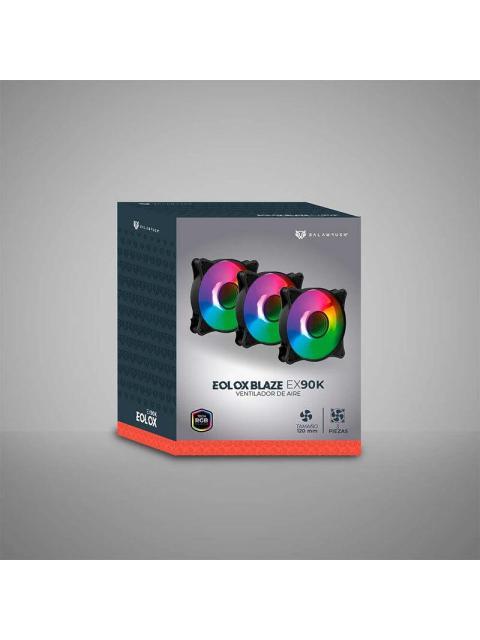 KIT 3 VENTILADORES DE 120MM ARGB BALAM RUSH EOLOX BLAZE EX90K VELOCIDAD 1500 RPM FLUJO DE AIRE 35.37 - Imagen 5