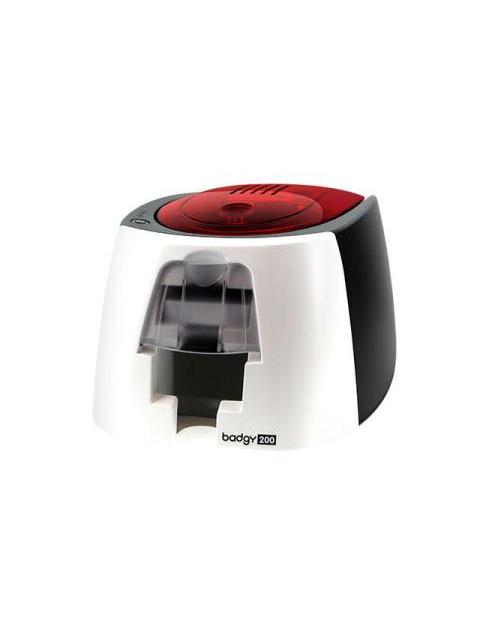 KIT BADGY EVOLIS BADGY200 PVC NEGRO ROJO COLOR BLANCO PINTAR POR SUBLIMACION-TRANSFERENCIA TERMICA KIT DE CREDENCIALIZACION