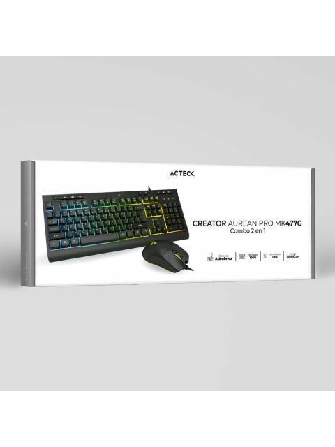 KIT DE TECLADO Y MOUSE ACTECK CREATOR AUREAN PRO MK477G ALAMBRICO USB NEGRO - Imagen 5