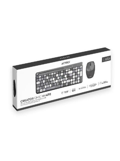 KIT DE TECLADO Y MOUSE ACTECK CREATOR CHIC COLORS MK470 INALAMBRICO USB GRIS (ESPANOL) - Imagen 5